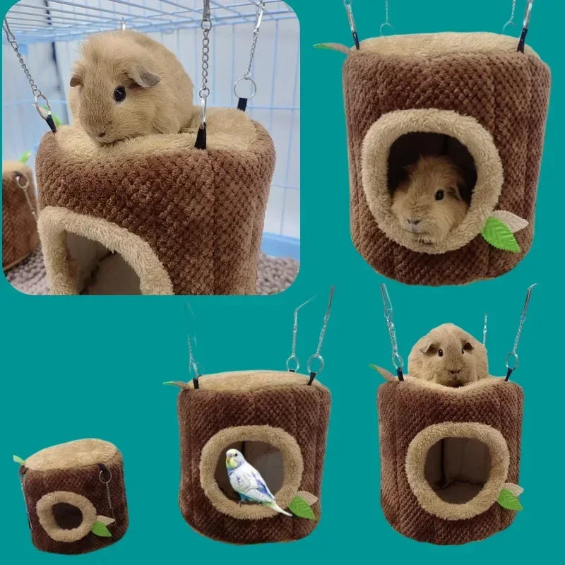 Casa para Hamster/Porquinho da Índia/Coelho em forma de Toco de Árvore