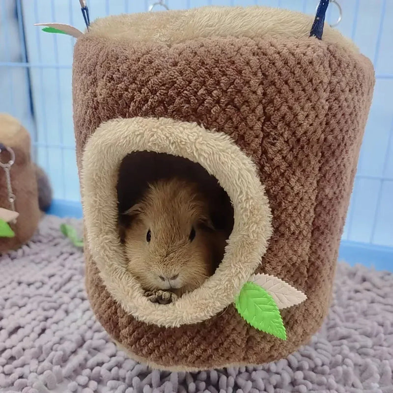 Casa para Hamster/Porquinho da Índia/Coelho em forma de Toco de Árvore